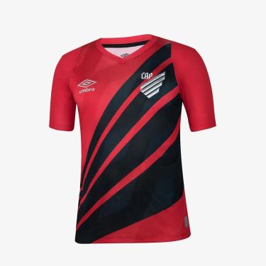 Imagem de Umbro Camisa Masculina CAP | Athletico Paranaense Oficial nº 1 2024 Torcedor, Vermelho/Preto, G