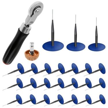 Imagem de Zuxmvot Kit de ferramentas de remendo de pneu de borracha espessa à prova de vazamento de alta elasticidade ferramenta de reparo de pneu para trator reboque caminhão mountain bike (26 peças, cores