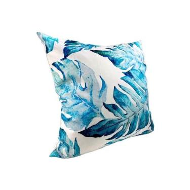 Imagem de Capa de travesseiro genérica 45x45 cm Leaves Blue - Lightbek Official 