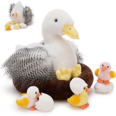 Imagem de Conjunto de bichos de pelúcia BENINY Duck com 3 patinhos e 3 ovos