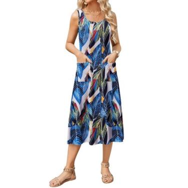 Imagem de Vestido de verão Zeagoo 2025 feminino solto floral em linha A com bols