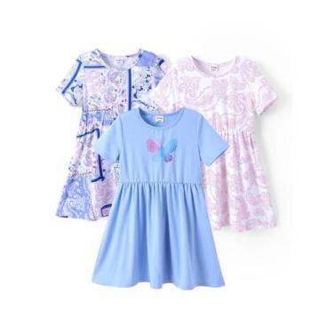 Imagem de Vestidos de verão PATPAT Toddler Girl Floral Skater 3-4 anos
