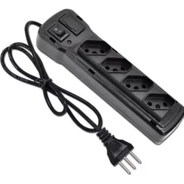 Imagem de Filtro Linha Régua 4 Tomadas Proteção 1 Metro 10A Preto