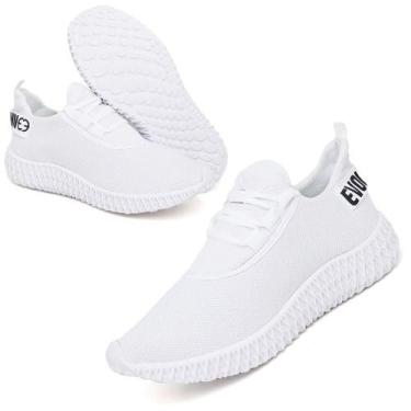 Imagem de Tênis Esporte Casual Sola 3D Confortavel  Branco - Evoltenn, Branco, 4