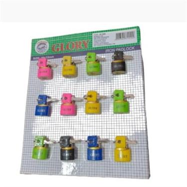 Imagem de cadeado colorido 12 unidadesx20mm 1 cartela - Telintec