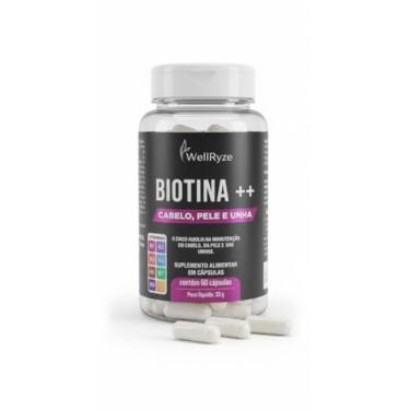 Imagem de WellRyze Biotina ++ com Zinco, Selênio e Complexo B – Vitaminas para Cabelo, Pele e Unhas – Vitamina C e E – Suplemento Capilar Feminino – Fórmula Beauty Hair Skin Nails – 60 Cápsulas