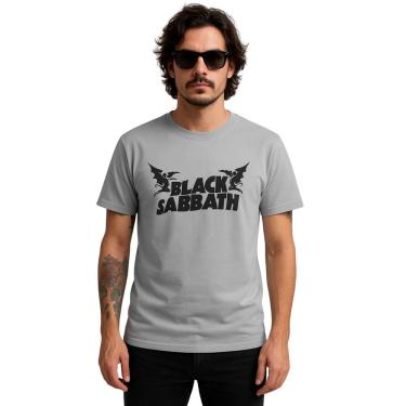 Imagem de Camiseta Rock Cinza Black Sabbath Lenda Heavy Metal Black