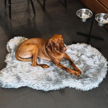 Imagem de IHAPPYDOG Cama ortopédica de luxo para cães de pele sintética, cama de cachorro de espuma viscoelástica para animais de estimação pequenos, médios, grandes e GG, tapete fofo para animais de estimação