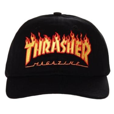Imagem de Boné Thrasher Aba Curva Dad Hat Flame Logo Skate Original - Thrasher M