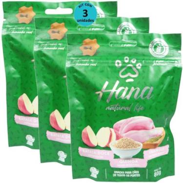Imagem de Hana Natural Life Batata Doce Quinoa Frango 80g Para Cães Adultos Kit 