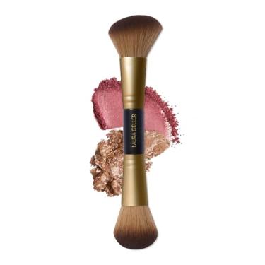 Imagem de LAURA GELLER NEW YORK Pincel para blush + bronzeador de ponta dupla - Pincel de maquiagem para o rosto com contorno de bronzeador blush