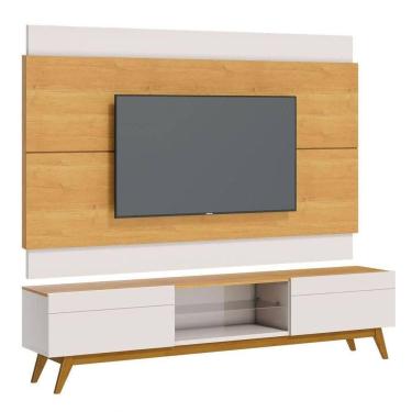 Imagem de Rack Com Painel Classic 2g Nature Com Off White - Imcal Móveis