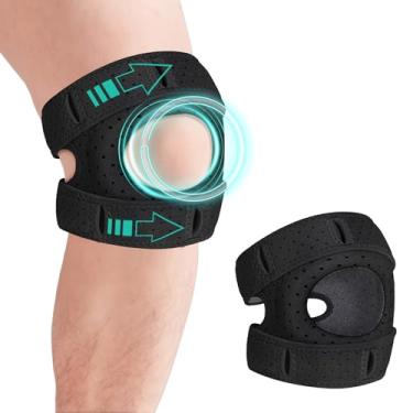 Imagem de Aymzbd Joelheira suporta suporta de manga equipamento protetor protetor leve joelheira de joelho para corrida de ginástica levantamento de peso de escalada, Preto