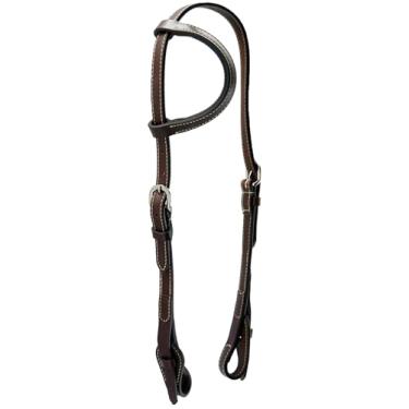 Imagem de Doqn Cabeçote de cabeça de cavalo ocidental de troca rápida, couro de flor integral curtido a óleo, peso pesado, para trabalho de fazenda, trilhas e treinamento