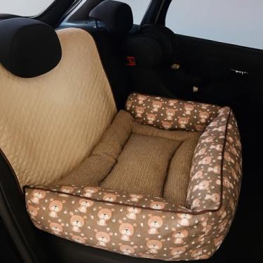 Imagem de Protetor impermeável para assento de carro para animais de estimação com colchão macio e impermeável. (Avelã estampado)