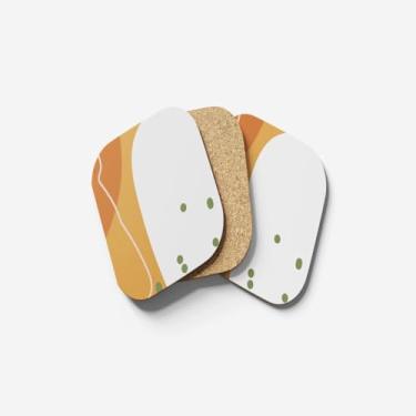 Imagem de Porta Copos Com Ilustração Personalizada 9x9 cm Abstract Earth Tone Memphis