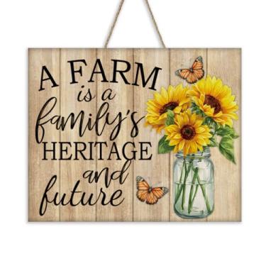 Imagem de Bolisom Placa de porta da frente com girassol, herança de flores de primavera, verão, futuro cabide de madeira para casa de fazenda, decoração de casa, guirlanda de madeira rústica floral outono