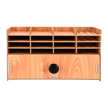 Imagem de Caixa de armazenamento de strass, faça você mesmo, organizador de grades de múltiplas camadas de madeira para strass, brincos, colares, artesanato, placa de densidade de mdf, 16