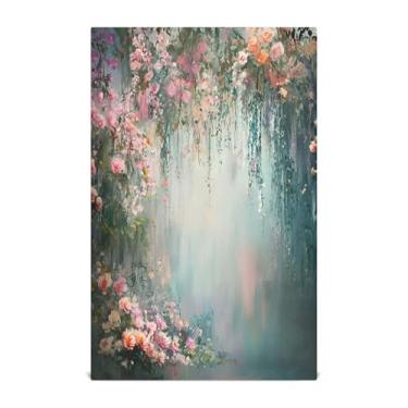 Imagem de xigua Conjunto de 1 panos de prato de cozinha de jardim florais, macios e altamente absorventes de secagem rápida para limpeza de pratos e limpeza à mão, 71 x 45 cm