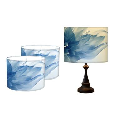 Imagem de Abajur de mesa, 33 cm L x 25 cm A impressão HD geométrico floral deixa abajur de mármore, abajures, decoração moderna para luminária de mesa e chão (flor)