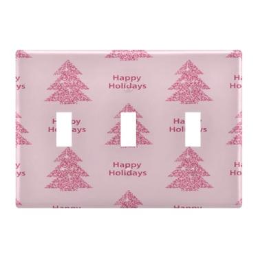 Imagem de Burbuja Capa de placa de parede para interruptor de luz de árvore de Natal, placa decorativa de parede, parafusos incluídos, 3 faixas