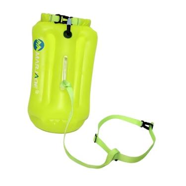 Imagem de harayaa Bolsa de armazenamento impermeável e de PVC com fecho de enrolar, 20L, para boia de natação, ideal para rafting, canoagem, surfe, praia e, Amarelo