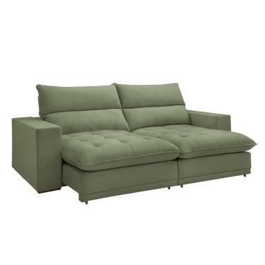 Imagem de Sofá Retrátil E Reclinável Martinho Boucle Verde 2,30m