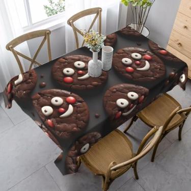 Imagem de ZTPOWQA Toalha de mesa de jantar com estampa de biscoitos Cookies Food, 99 x 139 cm, retangular, impermeável, reutilizável, festa de jantar