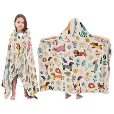 Imagem de Toalha de banho Dachshund para crianças, toalha de banho infantil Wiener Dog Decor 76.2 cm x 127.0 cm, toalhas de praia Dachshund, presentes para cães Wiener, toalhas infantis super absorventes com