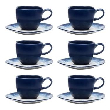 Imagem de Conjunto de 6 xícaras e pires para chá/café, com capacidade de 220 ml cada.
