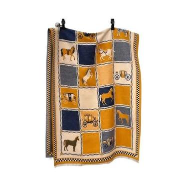 Imagem de Pashmina Feminina De Cashmere Grosso Com Estampa De Cavalo, Cachecol Q