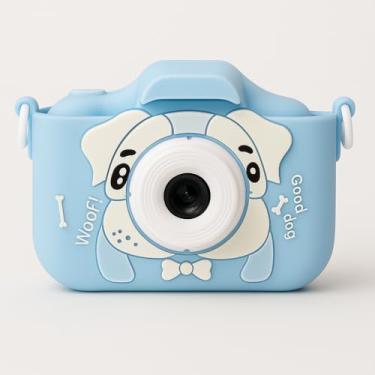 Imagem de Camera Digital Infantil Portatil, Fotos e Vídeos, Modo Selfie, Filtros, Jogos, Bateria Recarregavel USB, Cordao de Pescoço e Case Antichoque para Crianças (Azul)