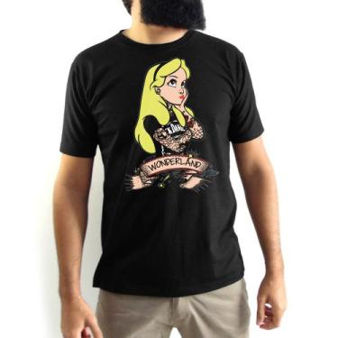 Imagem de Camiseta Masculina  Alice no País das Maravilhas Preta - Hipsters Cami