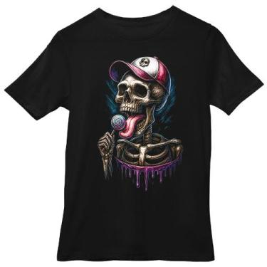 Imagem de Camiseta Estampada Esqueleto Skull Cultura Urban Streetwear - Genérica