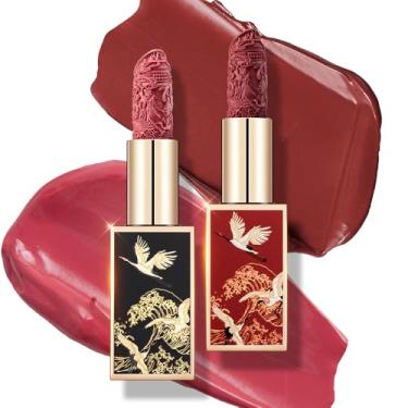 Imagem de Catkin Batom úmido, hidratante, cor de alto impacto, infundida com vitamina E e óleo de abacate, textura suave e suave, brilho de longa duração + acabamento fosco, conjunto de 2 peças 04