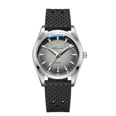 Imagem de ADDIESDIVE Relógios masculinos automáticos de 38 mm, mostrador com textura brilhante, pulseira fluororubber FKM, vidro bolha K1, 100 m, à prova d'água, luminoso, relógio diário para atividades ao ar