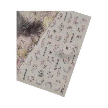 Imagem de Adesivo De Unha Floral Preto E Branco Semi-Transparente Com Flores Em 