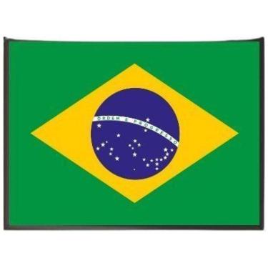 Imagem de Quadro Decorativo Bandeira Brasil Moldura Preta 24X18Cm