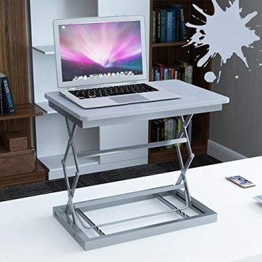 Imagem de ZXLPHA Mesa de computador levantável em pé dobrável para laptop, mesa de trabalho, levantável, móvel, para escritório