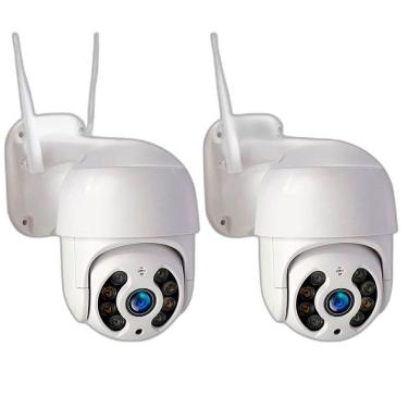 Imagem de Kit 2 Câmeras Externa Wi-Fi À Prova D`Água Infravermelho E