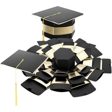 Imagem de Marspark Caixa de presente de explosão de formatura com slot para dinheiro e topo de tampa, álbum de fotos explosivo feito à mão, cartão surpresa, porta-dinheiro faça você mesmo para festa de