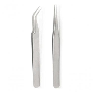 Imagem de 1 Par De Pinças P/ Alongamento Extensão De Cilios Fio A Fio