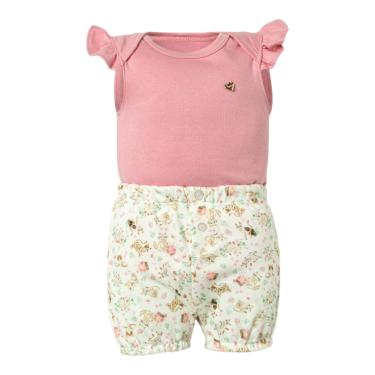 Imagem de Conjunto Body Bebê Menina Regata e Short Gatinhos Rosa  -Hug