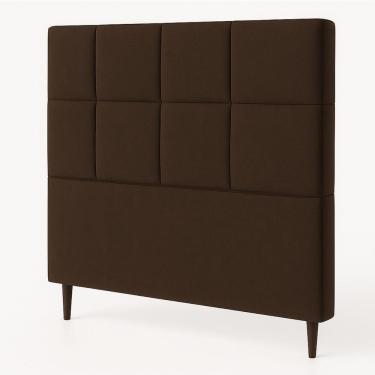 Imagem de Cabeceira Cama Box Casal King Size 190cm Elena Estofada Marrom