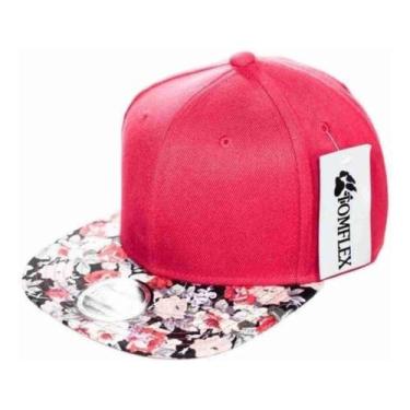 Imagem de Boné Aba Reta Floral Snapback Importado Várias Cores - BLACKCHIC, Verm