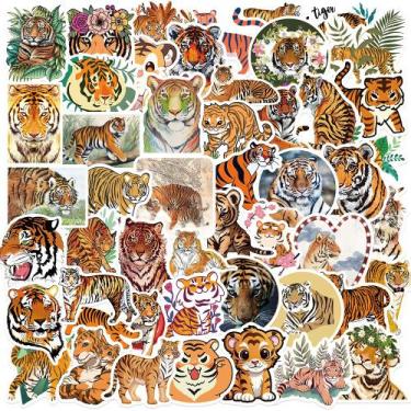 Imagem de Pacote de adesivos Tiger, 50 unidades, desenhos animados, realistas, i