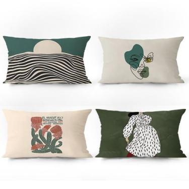 Imagem de Conjunto de fronhas Nordic Vintage Style Abstract Art Flo 40x60cm - yi