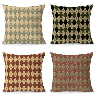 Imagem de Conjunto de fronhas Nordic Ins-Style Argyle Pattern x4 35x35cm - yiwei