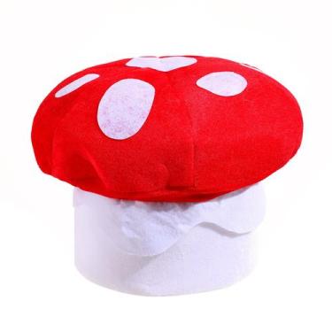 Imagem de Chapéu de cogumelo de pelúcia Creative Cartoon Red para adultos - yiwe
