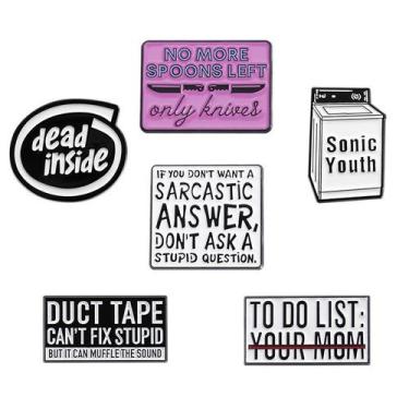 Imagem de Brooch Pins Set Funny Quote Creative English Text Design - yiweisai